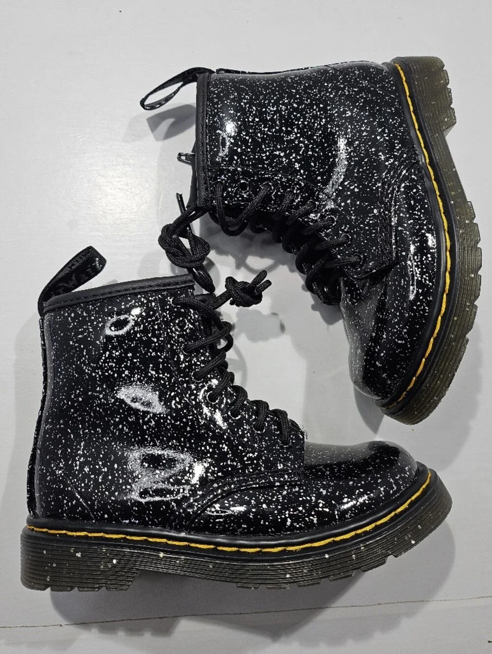 DR MARTENS BABY TODDLER 1460 LACE UP COSMIC GLITTET ANKLE BOOT SIZE 9